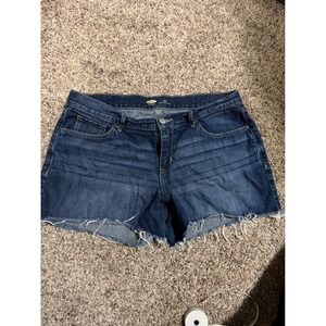 Old Navy Womens Blue Denim Cut Off Jean Shorts Raw Hem Size 10 Regular